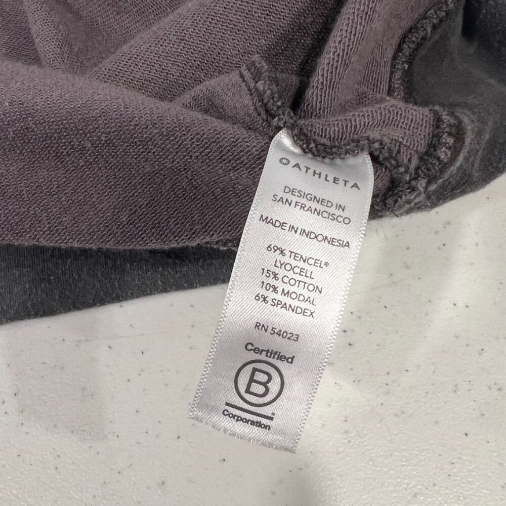 ATHLETA Studio To Street Crew Neck Sweatshirt Large Camo #509995 Black Gray. - Picture 6 of 6